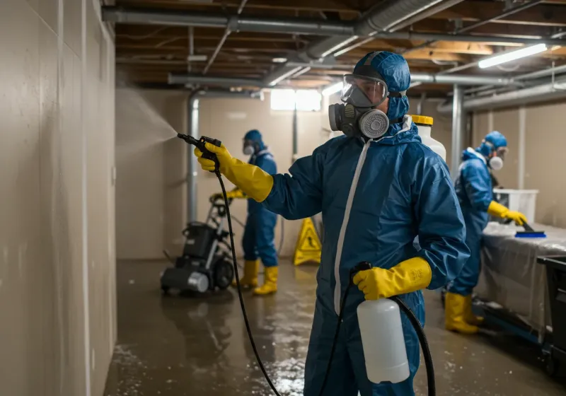 Basement Sanitization and Antimicrobial Treatment process in Mulberry, NC