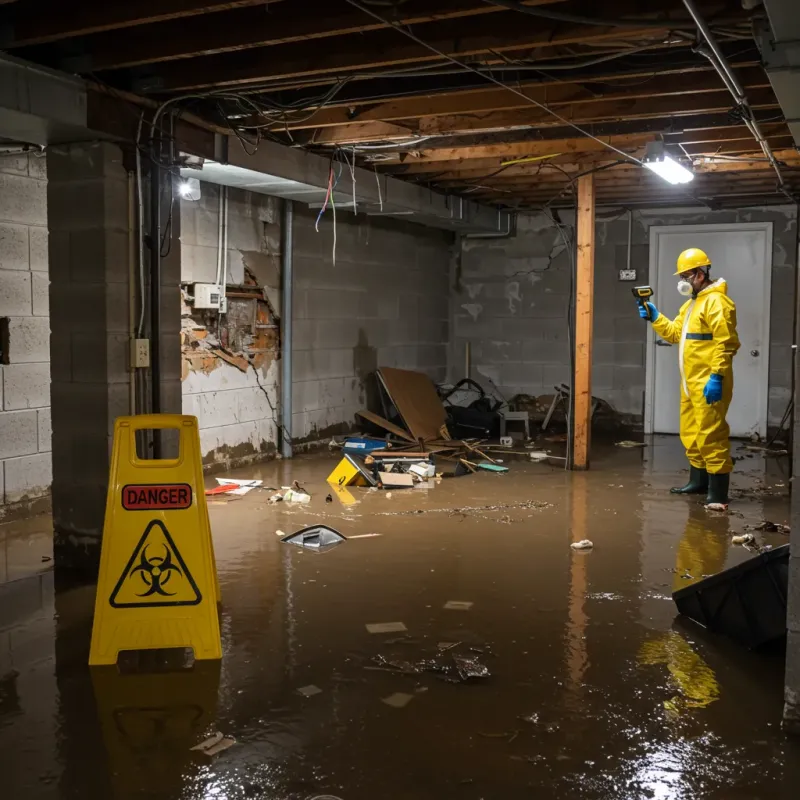 Flooded Basement Electrical Hazard in Mulberry, NC Property